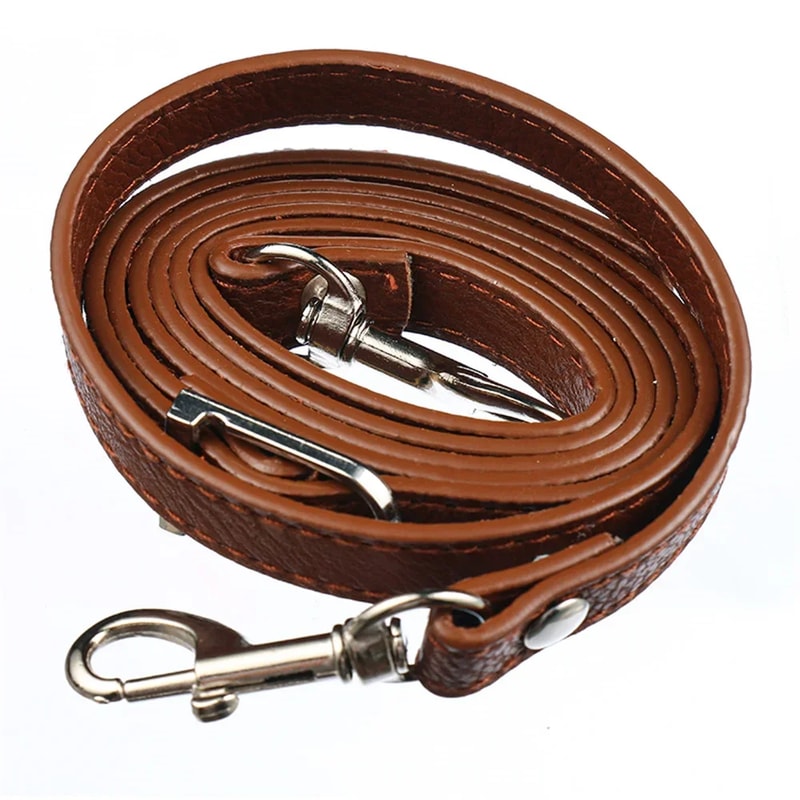 Leather Shoulder Bag Strap with Adjustable PU Belts, Black Crossbody Handbag Strap, Silver Gold Buckle Accessories