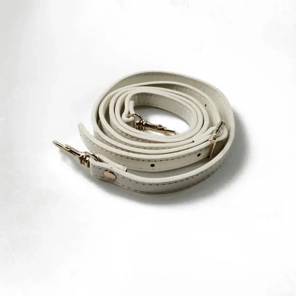 Leather Shoulder Bag Strap with Adjustable PU Belts, Black Crossbody Handbag Strap, Silver Gold Buckle Accessories