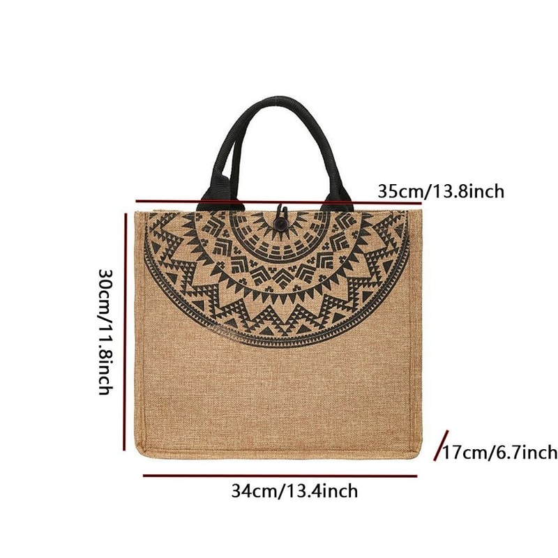 Vintage Tote Bag, Casual Lady Shoulder Eco Canvas Bag, National Style Women Recycle Handbag