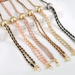 bag chain with small golden balls, non-fading metal, adjustable length shoulder strap replacement, high-end accessories