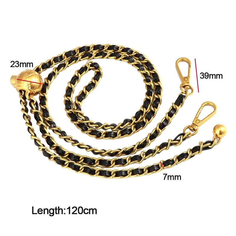 Bag Chain With Small Golden Balls Nonfading Metal Adjustable Length Shoulder Strap Replacement High 4