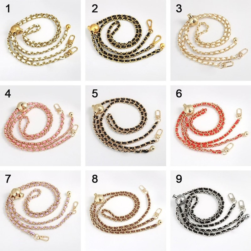 Bag Chain With Small Golden Balls Nonfading Metal Adjustable Length Shoulder Strap Replacement High 5