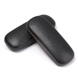 classic leather litchi grain glasses case, waterproof hard frame eyeglass protector for reading glasses