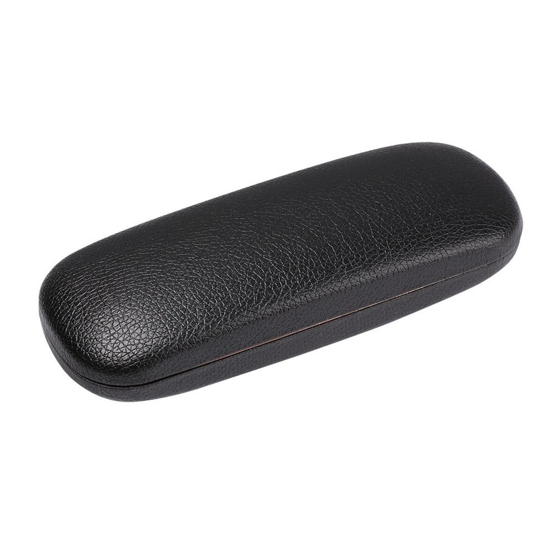 Classic Leather Litchi Grain Glasses Case, Waterproof Hard Frame Eyeglass Protector for Reading Glasses