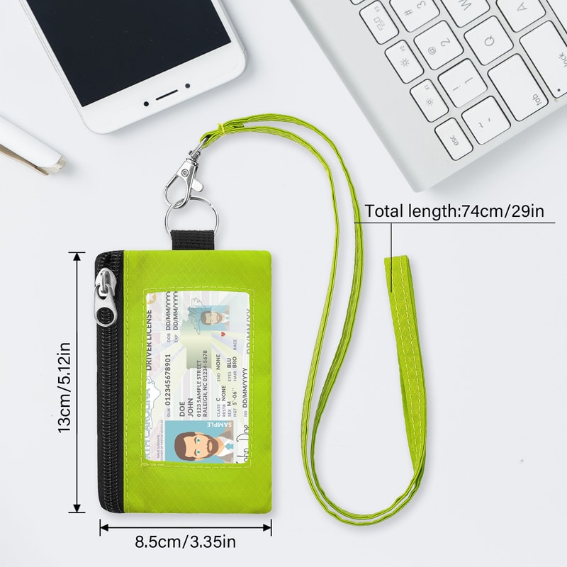 Slim Zip Card Wallet Waterproof Badge Holder With ID Window AntiTheft Keychain Travel Wallet For Me 3