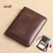 Vintage Leather Mini Wallets for Men, Fashion Black Khaki RFID Card Holder, Slim Money Clip Purse, Men's Wallet Bag