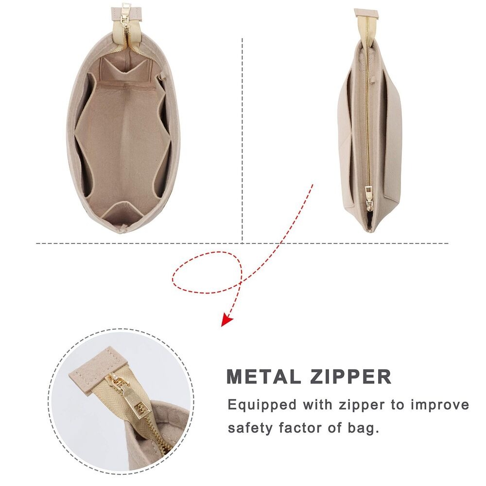 Portable Travel Organizer Handbag Felt Bag Tote Cosmetic Bags Insert Liner Purse Pouch for Women Storage