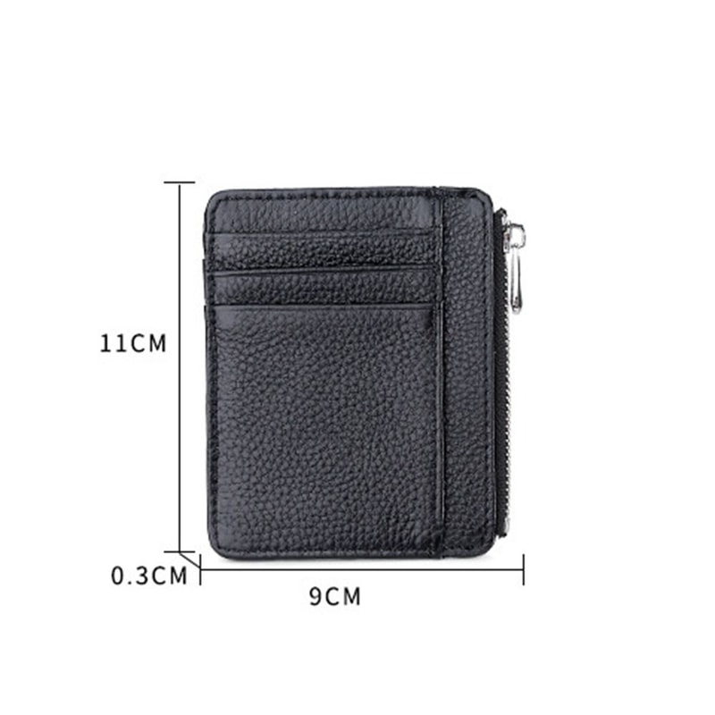 Ultra Thin Card Holder for Men and Women, Genuine Leather Multi-Card Slot Case, Simple ID Packagehouse