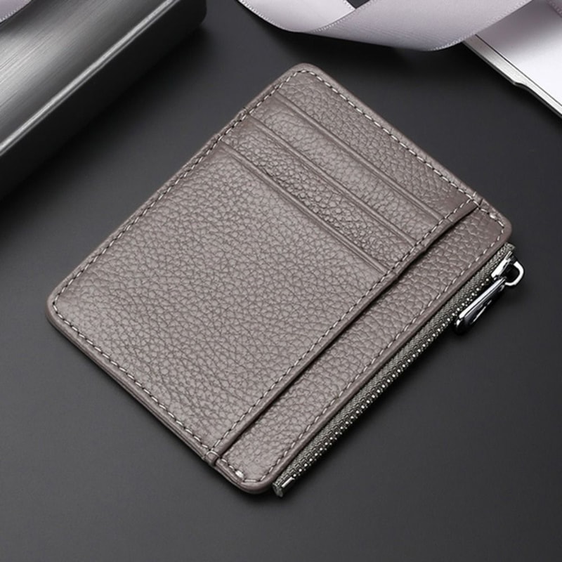 Ultra Thin Card Holder for Men and Women, Genuine Leather Multi-Card Slot Case, Simple ID Packagehouse