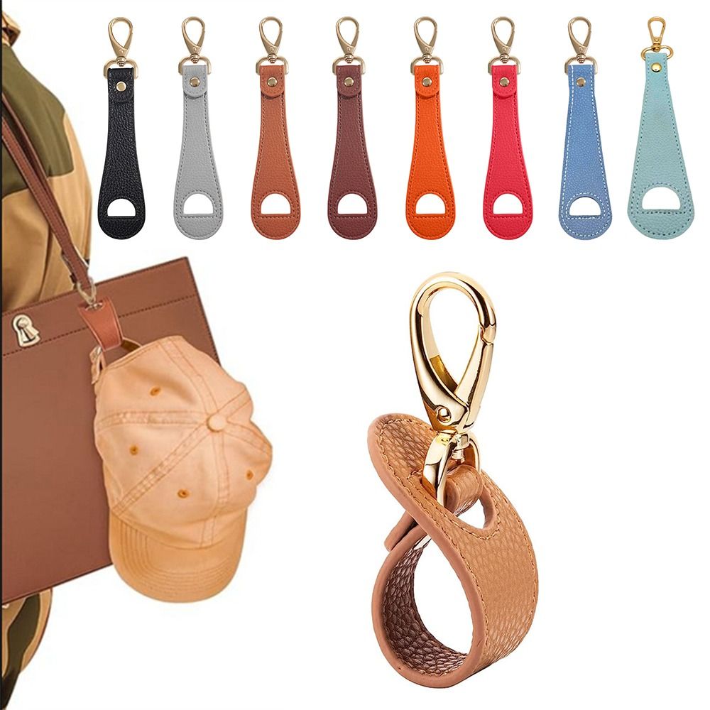 PU Leather Hat Clip, Hands Free Storage Clip, Outdoor Travel Hook, Hat Holder Buckle, Handbag Accessories