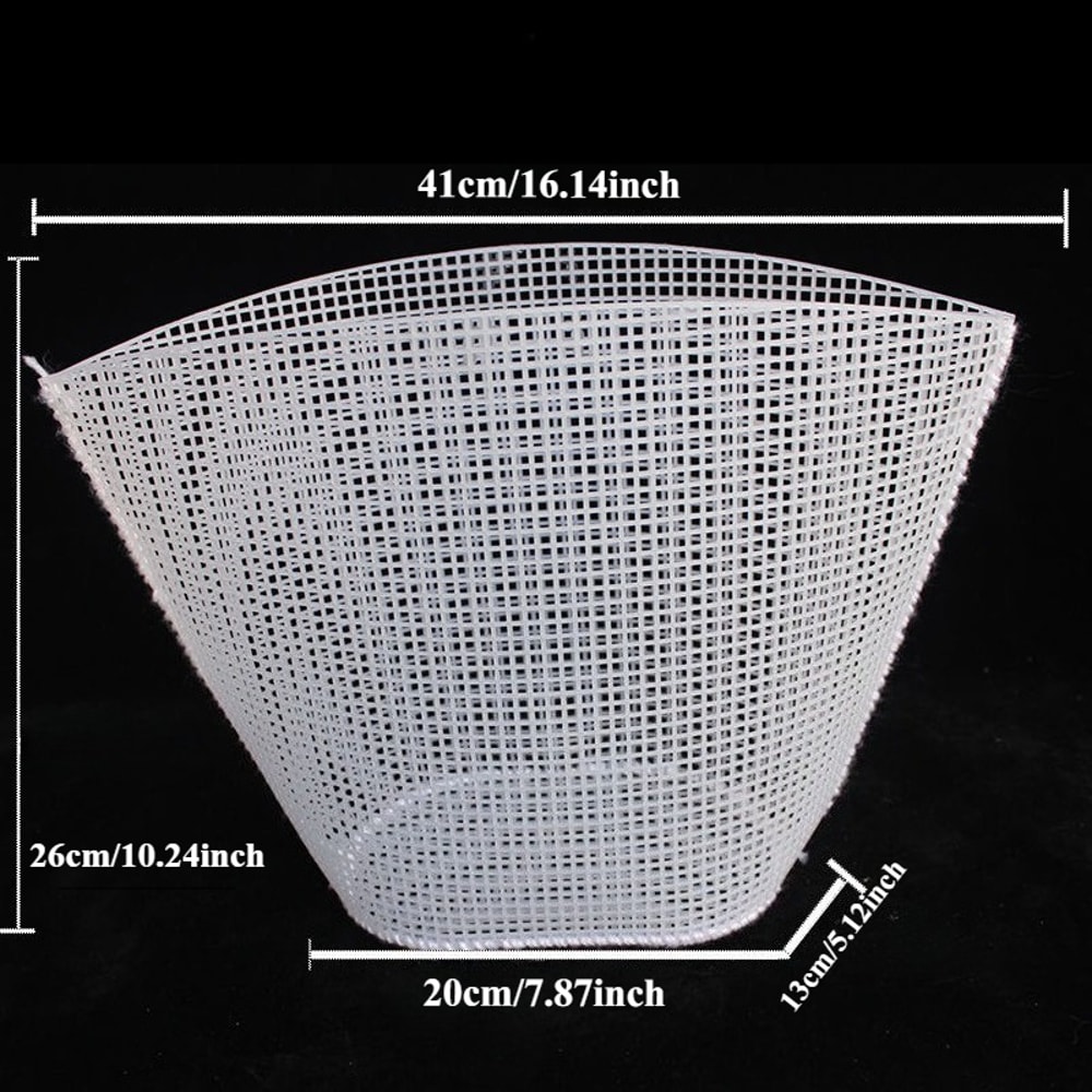 Black Mesh Plastic Embroidery HandWoven Bag DIY Tool Kit For Craft Lovers Wallet DIY Material Handm 1