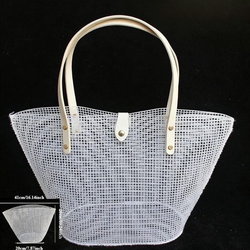 Black Mesh Plastic Embroidery HandWoven Bag DIY Tool Kit For Craft Lovers Wallet DIY Material Handm 5