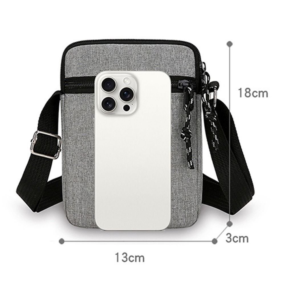 Simple Mini Men Sports Bag, Adjustable Shoulder Bag, Oxford Cloth Crossbody Bag with Multiple Compartments