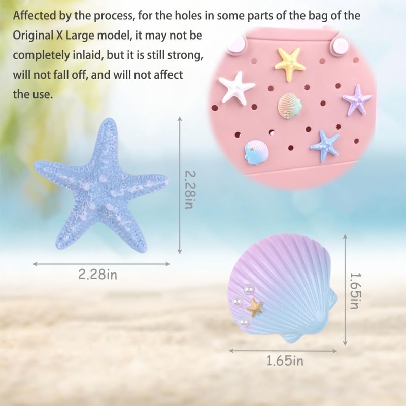 DIY Charms for Bag Accessories, Handbag Starfish Shell Decoration for Beach Bags