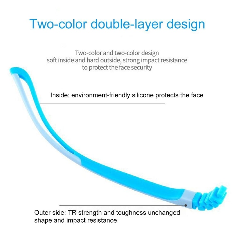 Silicone Glasses Legs Snap-on Replacement for Children's Eyeglasses, Ultra Light Bicolor Silicone Glasses Arm Accessorie