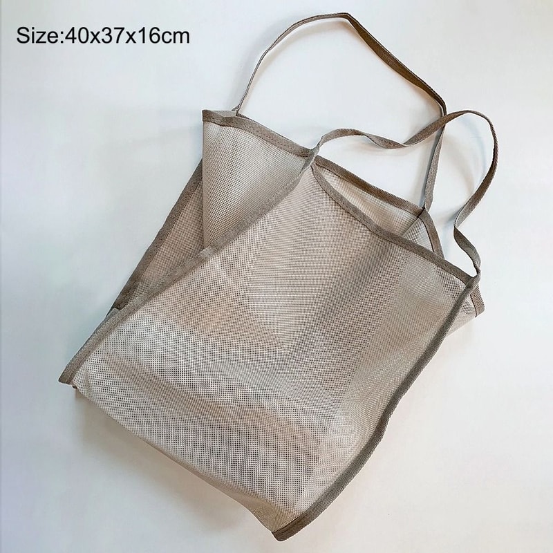 New Fashion INS Style Mesh Shoulder Bag, Transparent Lightweight Handbag, Large Capacity Portable Beach Mesh Shopping