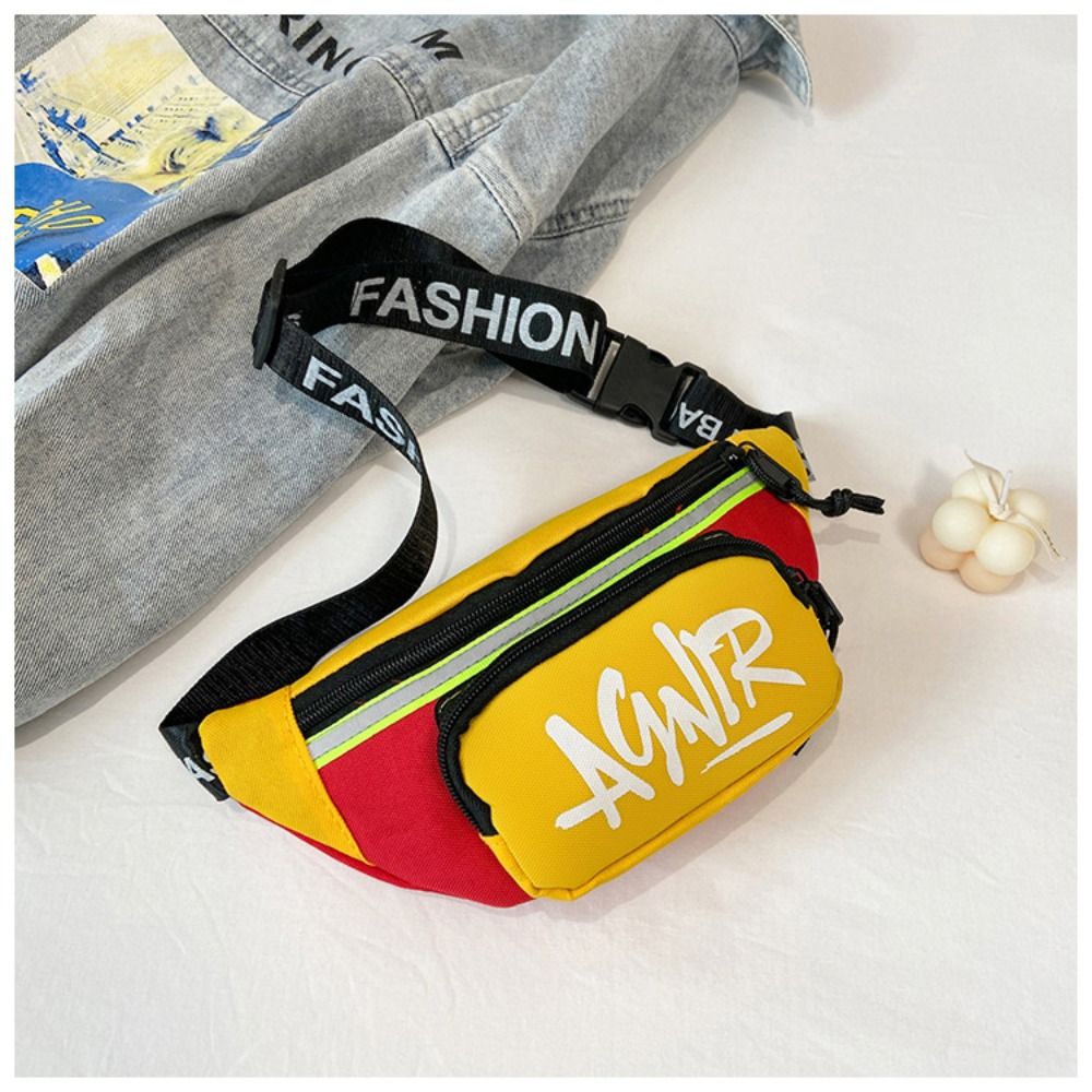 Children Mini Waist Bags Cute Letter Oxford Crossbody Fashion Fanny Pack For Girls Boys Banana Bag 8