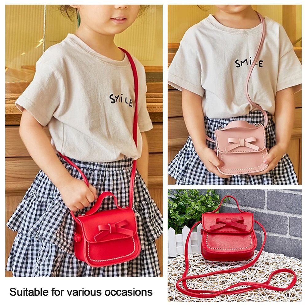 Bowknot Little Girl Shoulder Bag, Toddler Purse, Small Coin Pouch, Mini Crossbody Bag for Kids