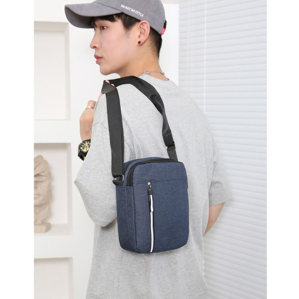Large Capacity Crossbody Bag for Men, Durable Casual Nylon Waterproof Messenger Bag