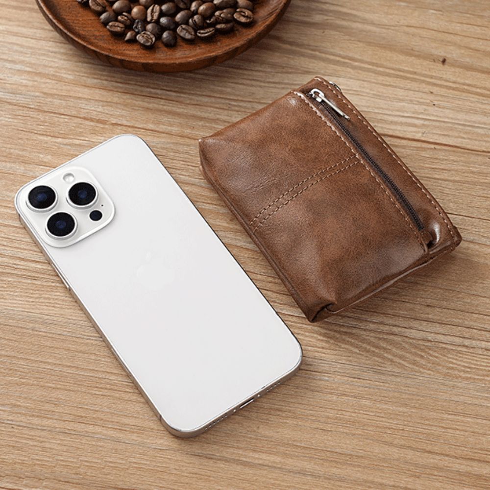 Vintage PU Leather Men Zero Wallet, Natural Cowhide Zipper Key Bag, Women's Bank Card Bag, Fashion Mini Coin Card Holder