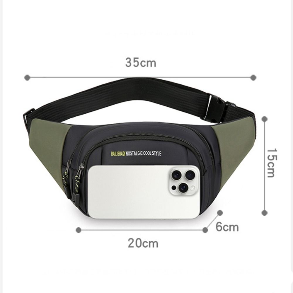 Oxford Men Waist Bag, Large Capacity Anti-theft Sports Mobile Phone Bag, Multi-layer Business Wallet Chest Bag