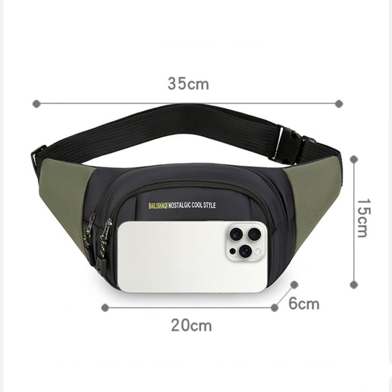 Oxford Men Waist Bag, Large Capacity Anti-theft Sports Mobile Phone Bag, Multi-layer Business Wallet Chest Bag
