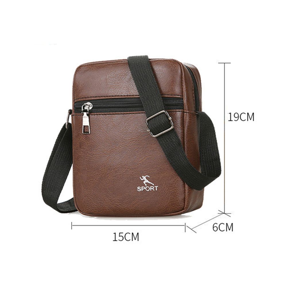 Leather Crossbody Messenger Bag For Men Sling Shoulder Travel Bag Small Tote Handbag 1