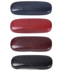 portable leather glasses case for women men, waterproof hard frame eyeglass case, black spectacle box