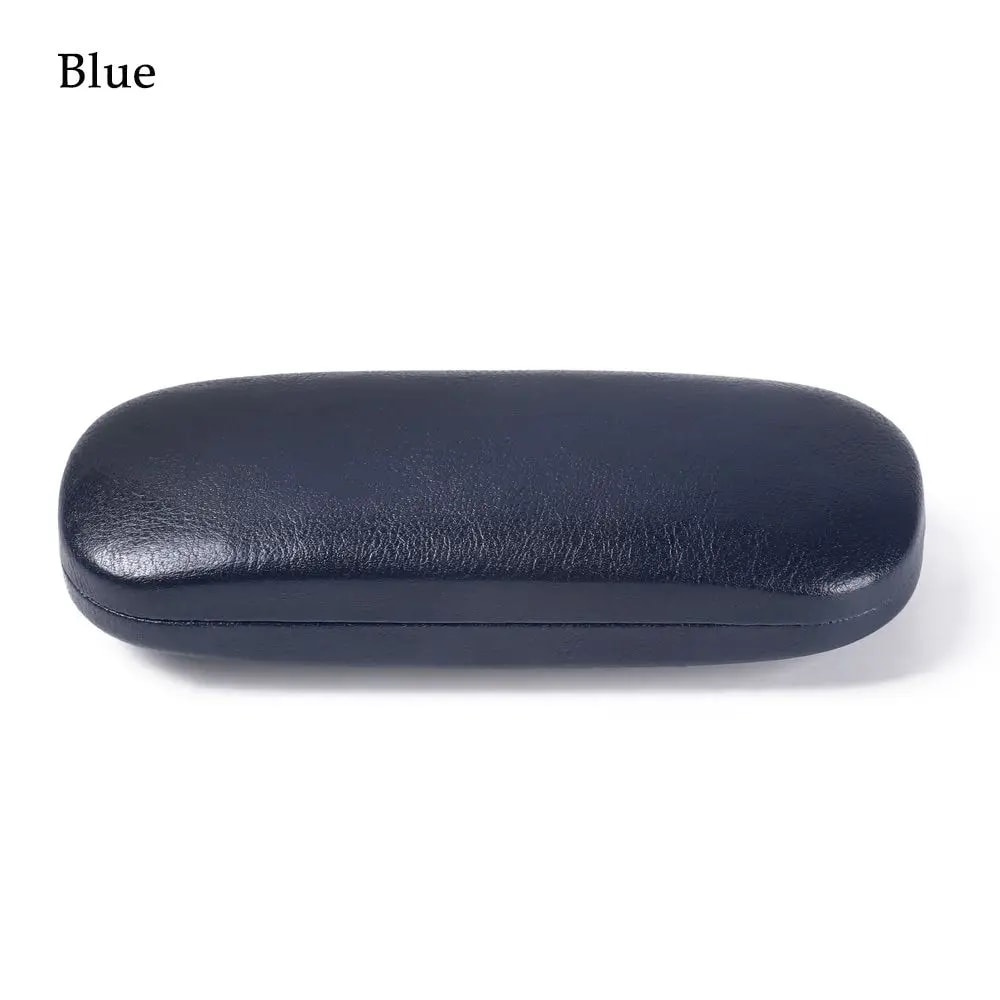Portable Leather Glasses Case for Women Men, Waterproof Hard Frame Eyeglass Case, Black Spectacle Box