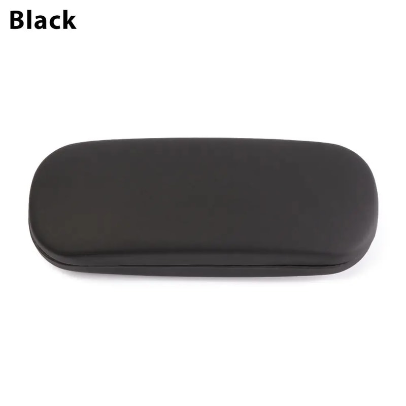 Portable Leather Glasses Case for Women Men, Waterproof Hard Frame Eyeglass Case, Black Spectacle Box
