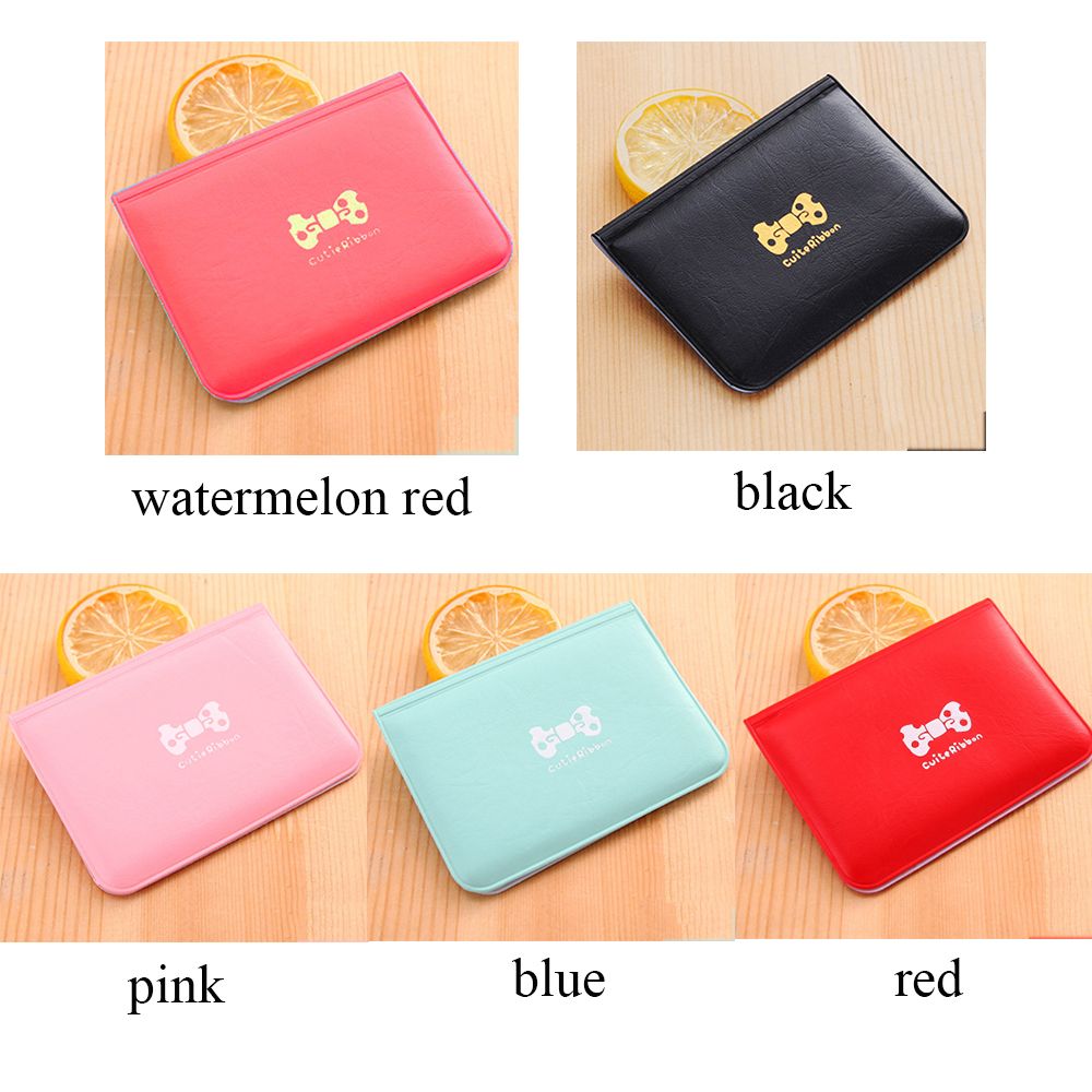 PVC Ladies Card Holder with Bow Knot, Portable Card Bag ID Holder Storage