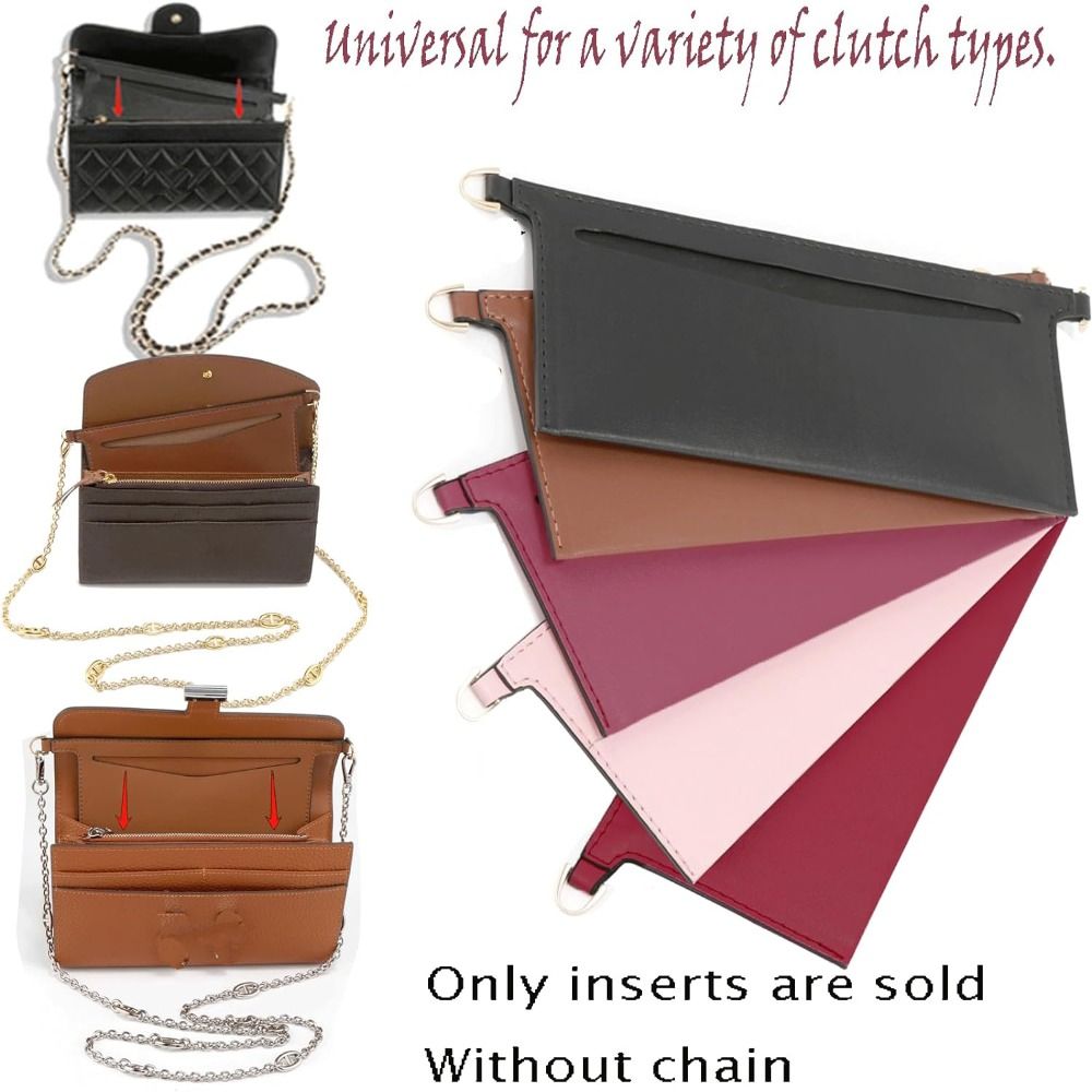 PU Leather Wallet Insert For Chain Strap With D Rings Women Crossbody Purse Insert Organizer 1