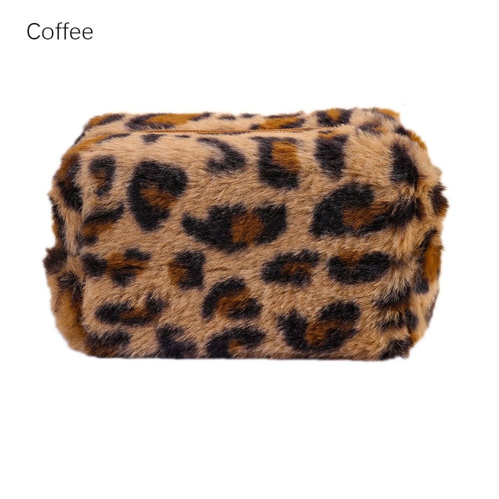 Fashion Leopard Print Makeup Bag High Quality Large Capacity Zipper Toiletry Bag Portable Plush Tra 7