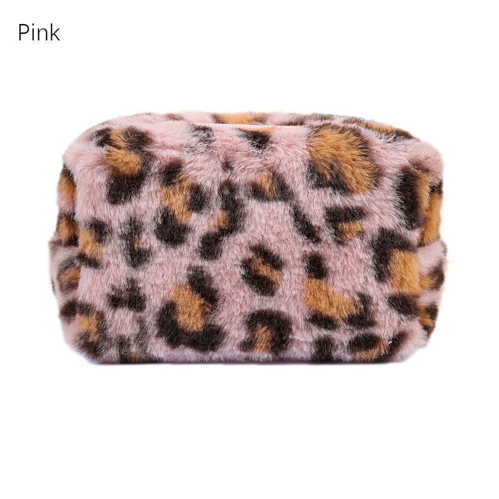 Fashion Leopard Print Makeup Bag High Quality Large Capacity Zipper Toiletry Bag Portable Plush Tra 9