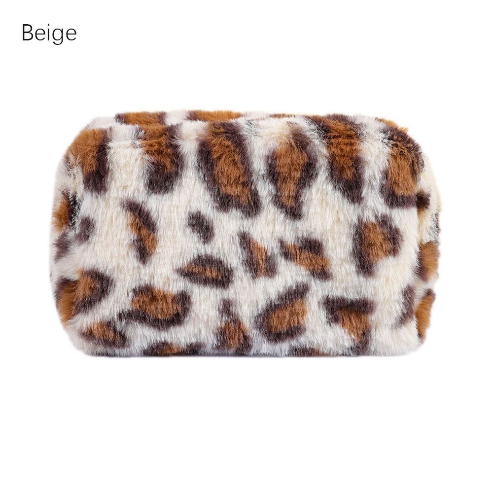 Fashion Leopard Print Makeup Bag High Quality Large Capacity Zipper Toiletry Bag Portable Plush Tra 10