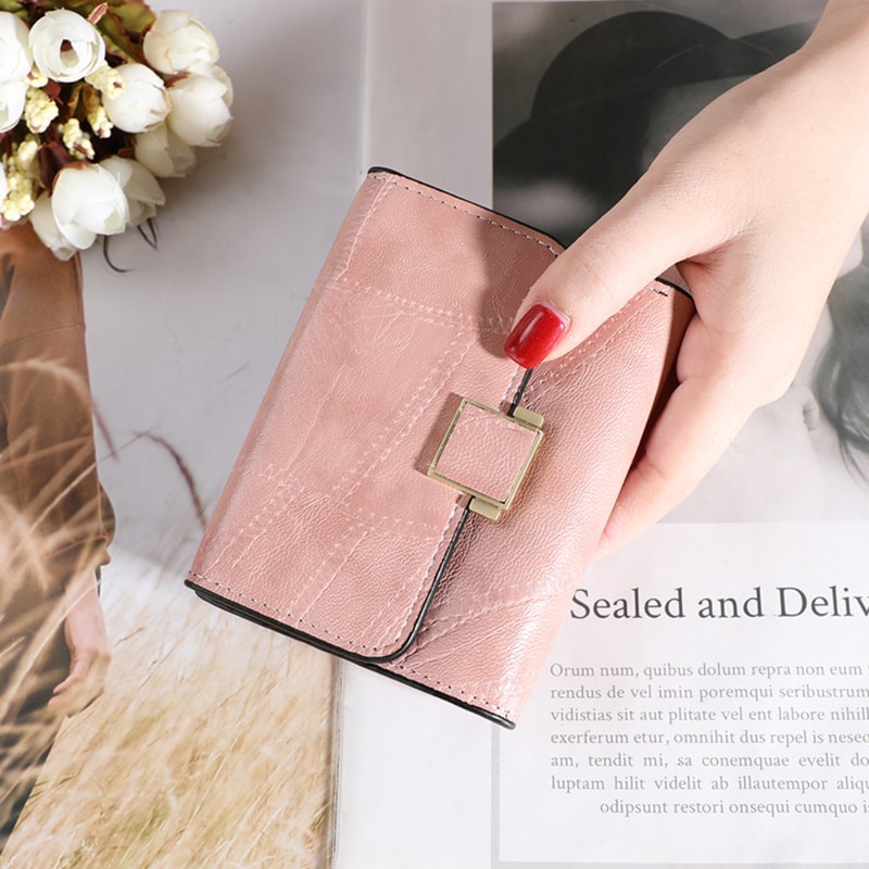 Vintage Women Wallet Short Leather Small Purse Mini Female Fashion Card Holder Coin Purse 10