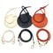 Round PU Leather Crochet Bag Handmade Drawstring Accessories Woven Bag Set Durable Solid Color Bag 0