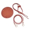 Round PU Leather Crochet Bag Handmade Drawstring Accessories Woven Bag Set Durable Solid Color Bag 8