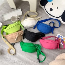 canvas children bag, fashion water proof crossbody bag, large capacity zipper shoulder bag, fanny pack hip purse