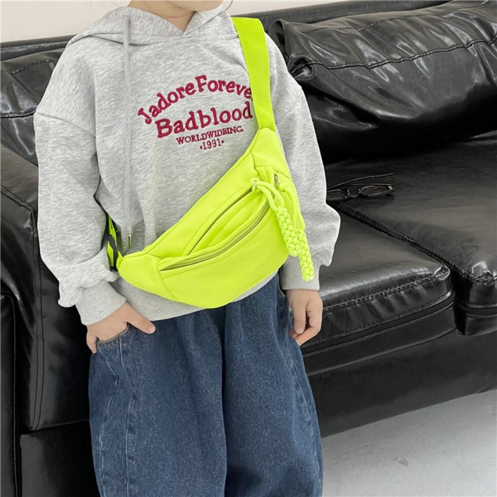 Canvas Children Bag Fashion Water Proof Crossbody Bag Large Capacity Zipper Shoulder Bag Fanny Pack 3