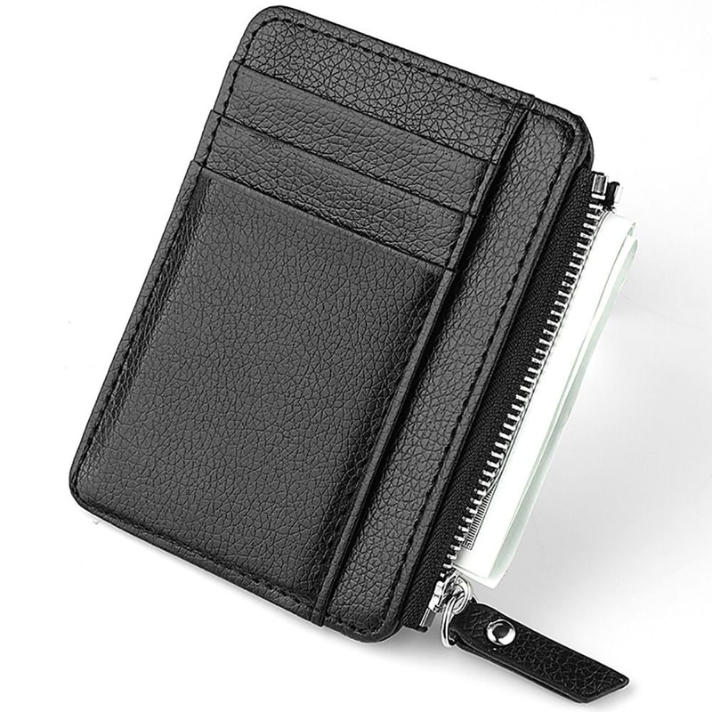 Mini Credit Card Wallet Id Card Holder Small Wallet For Men Thin Sleeve Zipper Coin Wallet Business