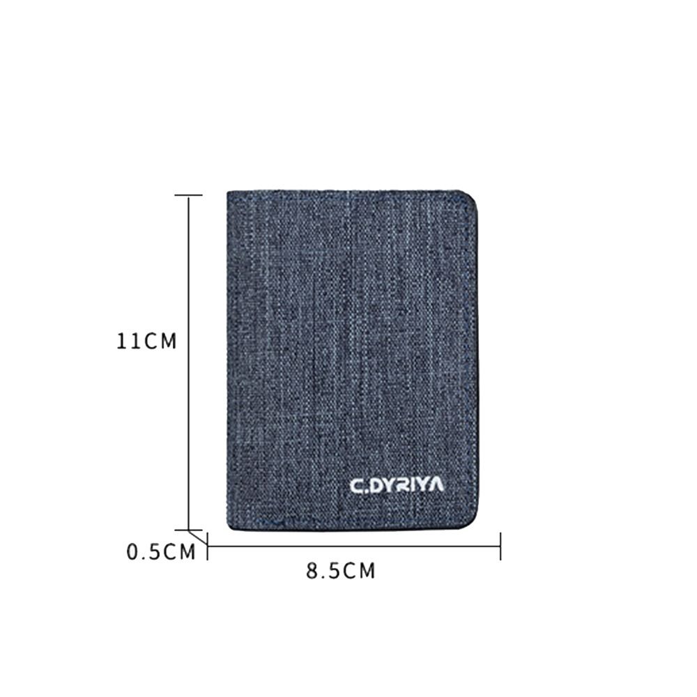 Women Men Short Wallet, Portable Canvas Zippered Coin Purse, Multi-Purpose Business Card Holder