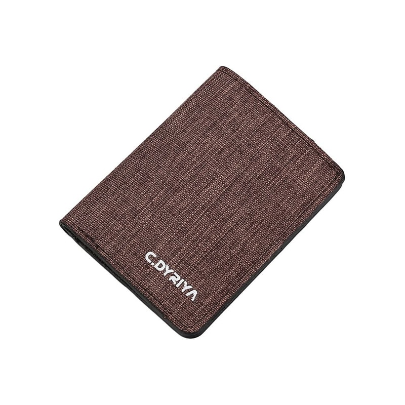 Women Men Short Wallet, Portable Canvas Zippered Coin Purse, Multi-Purpose Business Card Holder