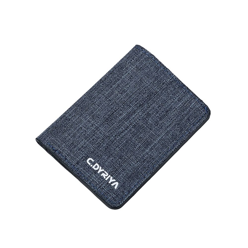 Women Men Short Wallet, Portable Canvas Zippered Coin Purse, Multi-Purpose Business Card Holder