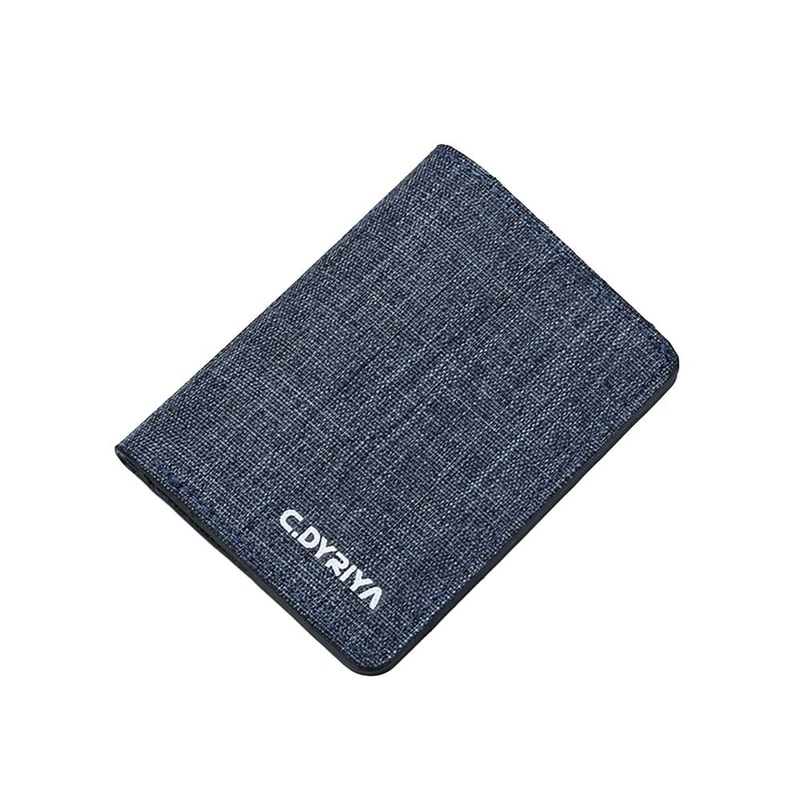 Women Men Short Wallet, Portable Canvas Zippered Coin Purse, Multi-Purpose Business Card Holder