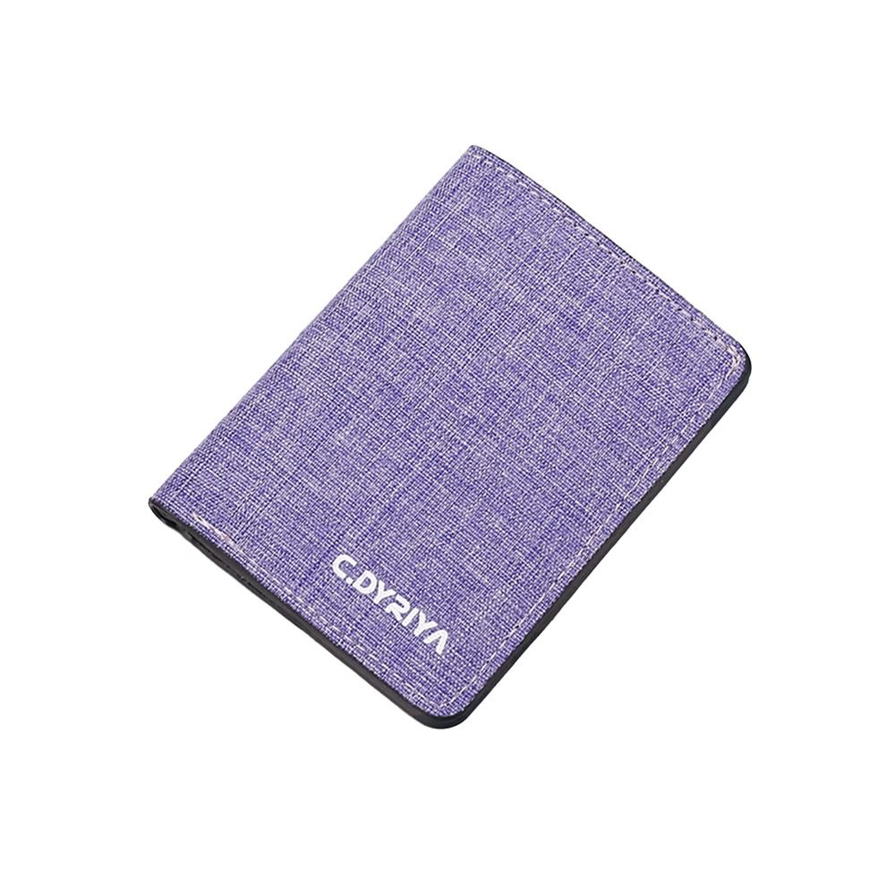 Women Men Short Wallet, Portable Canvas Zippered Coin Purse, Multi-Purpose Business Card Holder