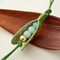 Fashion High-End Pea Pendant Handmade Green Pea Keychain Leather All-match Style Pea Bag Charm Trendy Accessory