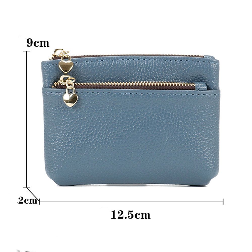 Leather Coin Purse for Women, Mini Change Purse with Zipper Pouch, Key Chain Holder & Card Holder Wallet