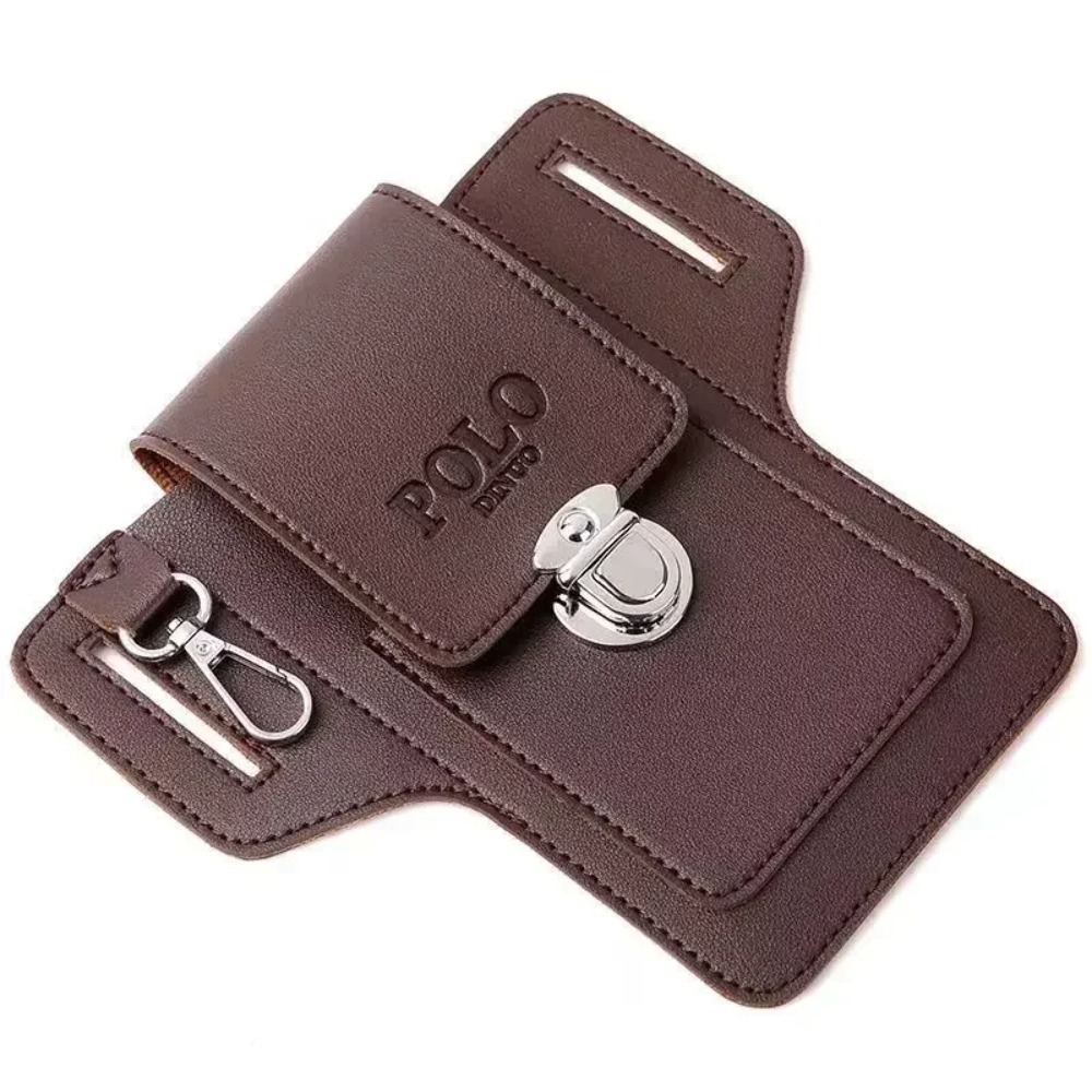 Mens Belt Leather Case Vertical Phone Waistpack Multifunctional Portable Card Bag PU Leather Keyed 8