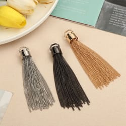 diy fashion metal decoration buckle tassel pendant keychain for handbag, shoulder bag, purse hardware accessories